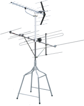 地上デジタルアンテナ1方向(UHF）+VHFアンテナ屋根馬設置