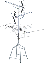 地上デジタルアンテナ2方向(UHF）+VHFアンテナ屋根馬設置